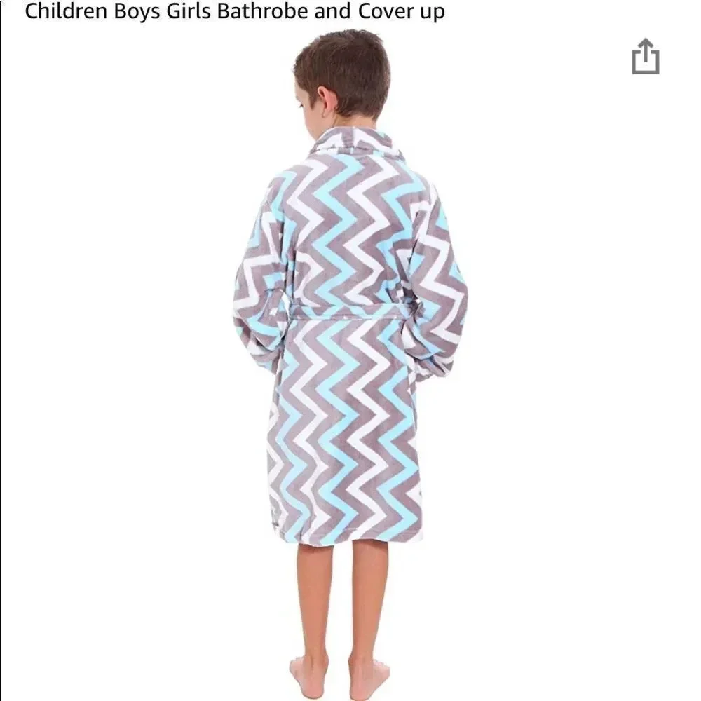 Lightweight Plush Bathrobe Robe with Long Sleeve